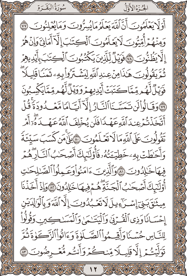 صفحة ١٢ من المصحف