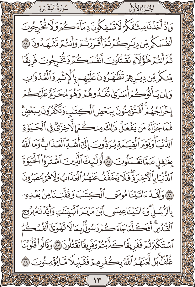 صفحة ١٣ من المصحف