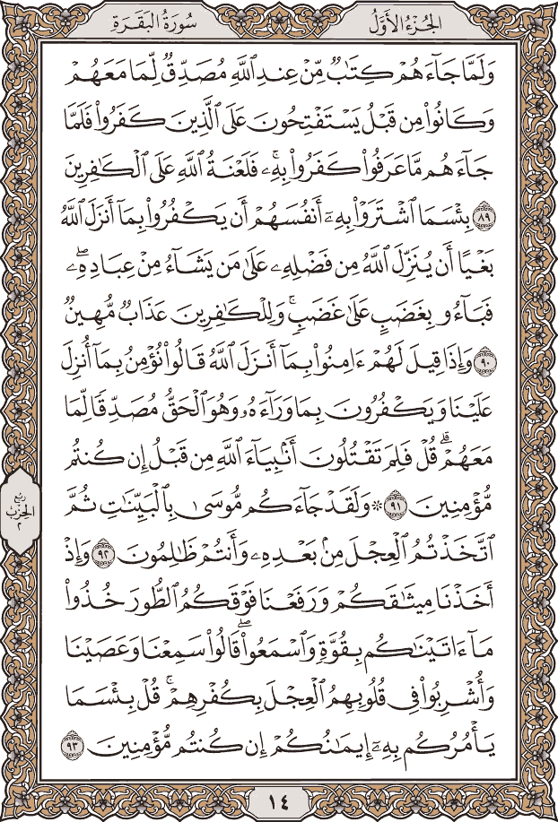 صفحة ١٤ من المصحف