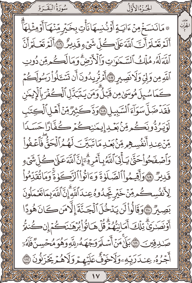 صفحة ١٧ من المصحف