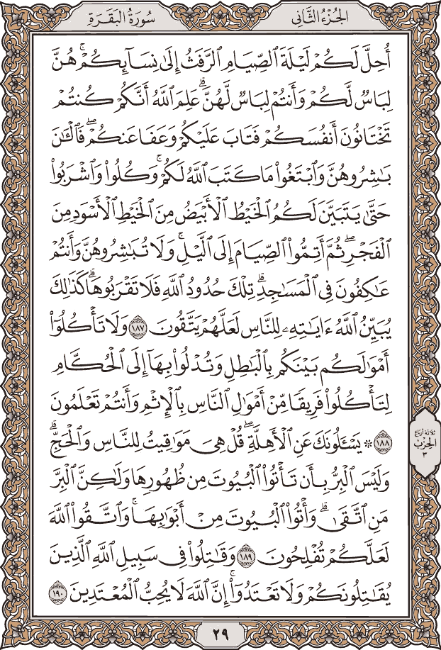 صفحة ٢٩ من المصحف