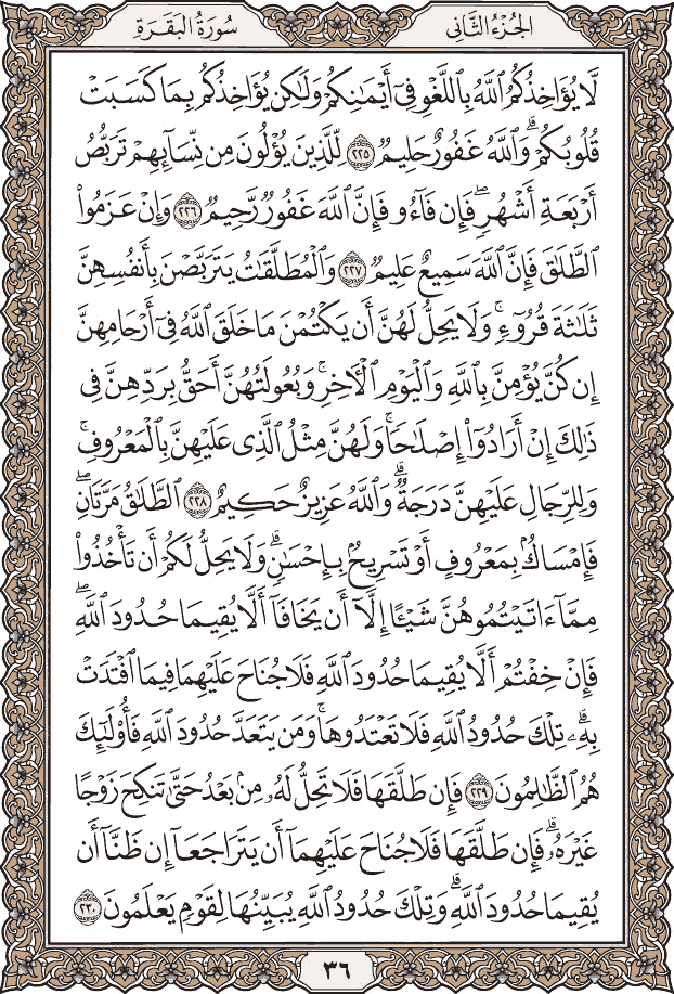صفحة ٣٦ من المصحف