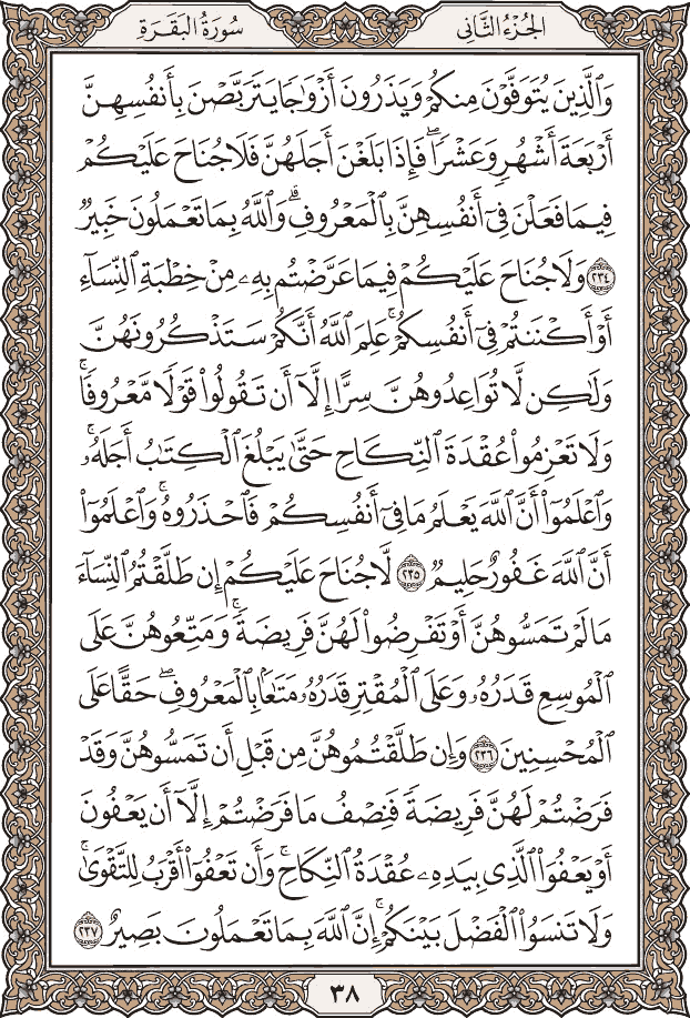 صفحة ٣٨ من المصحف