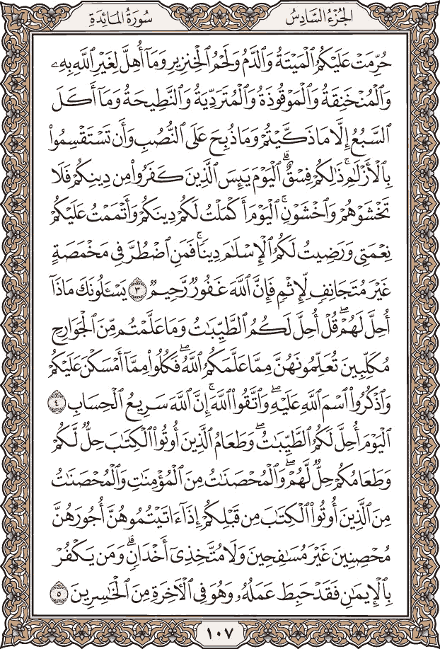 صفحة ١٠٧ من المصحف