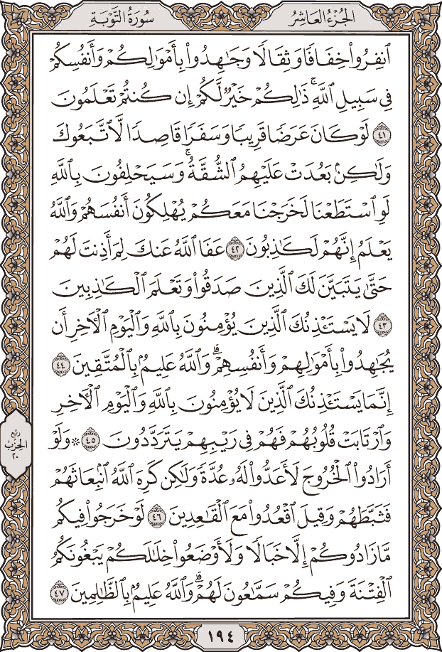 صفحة ١٩٤ من المصحف