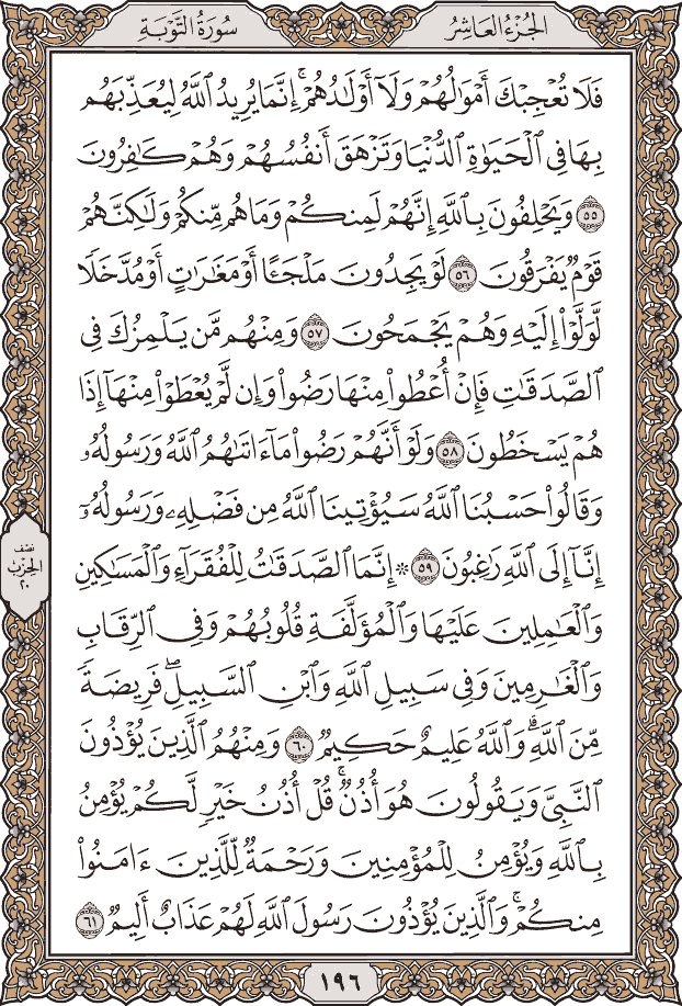 صفحة ١٩٦ من المصحف