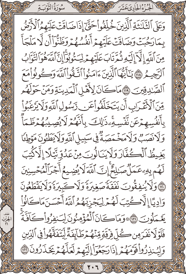 صفحة ٢٠٦ من المصحف