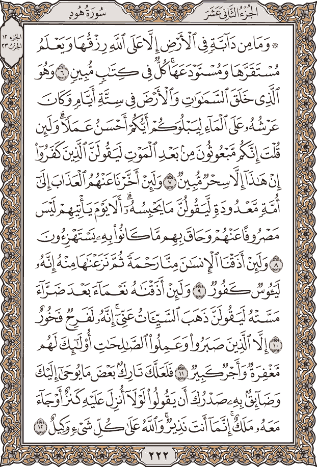 صفحة ٢٢٢ من المصحف