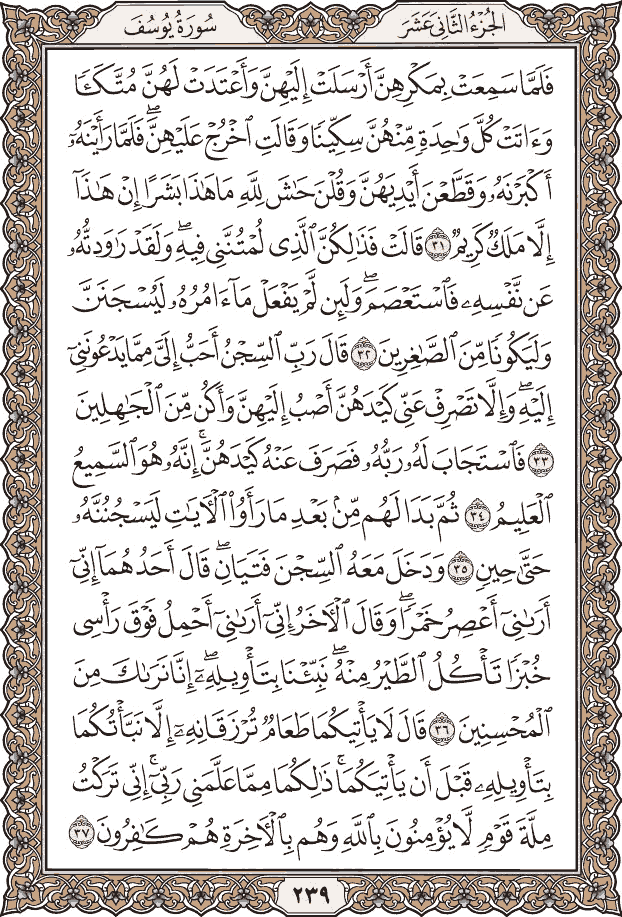صفحة ٢٣٩ من المصحف