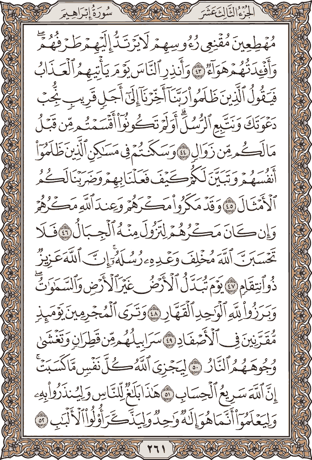 صفحة ٢٦١ من المصحف