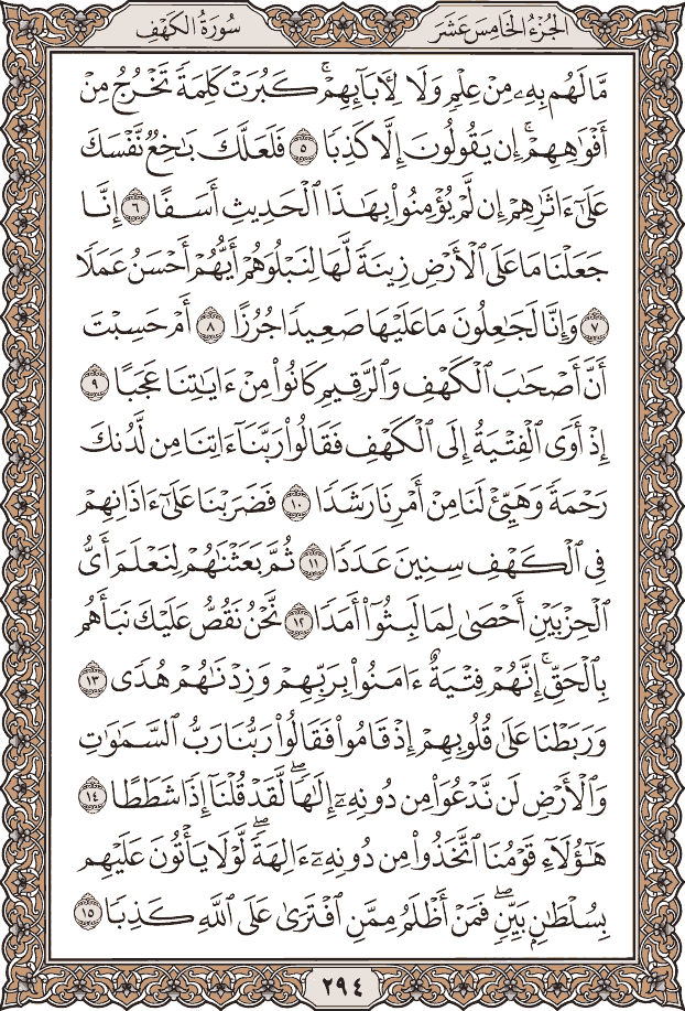 صفحة ٢٩٤ من المصحف