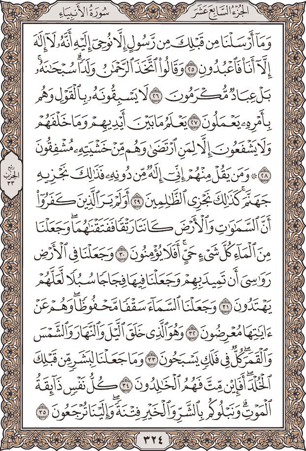صفحة ٣٢٤ من المصحف