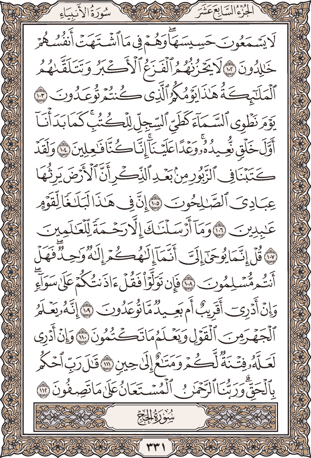 صفحة ٣٣١ من المصحف