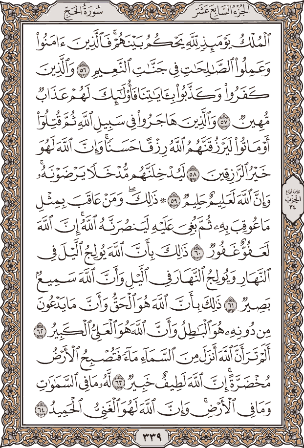 صفحة ٣٣٩ من المصحف