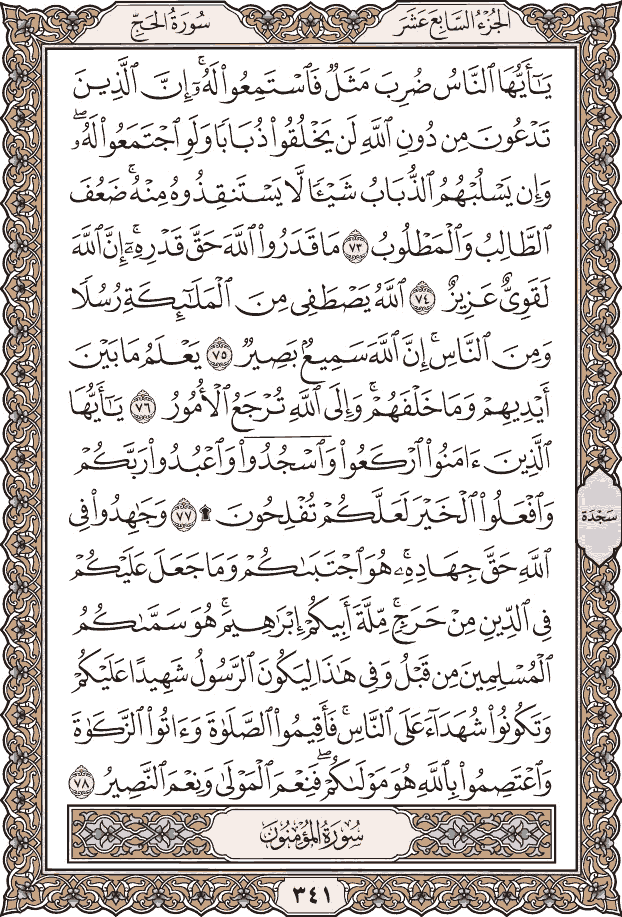 صفحة ٣٤١ من المصحف