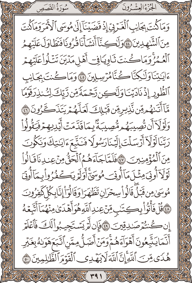 صفحة ٣٩١ من المصحف
