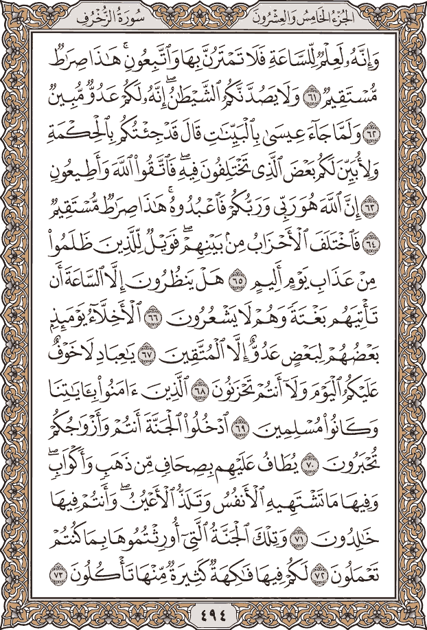 صفحة ٤٩٤ من المصحف