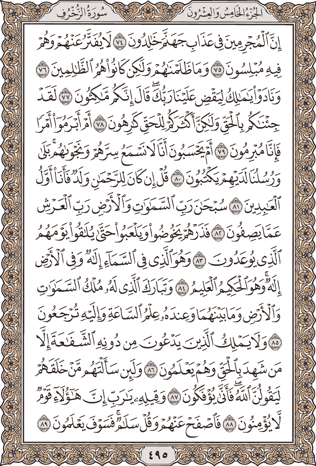 صفحة ٤٩٥ من المصحف
