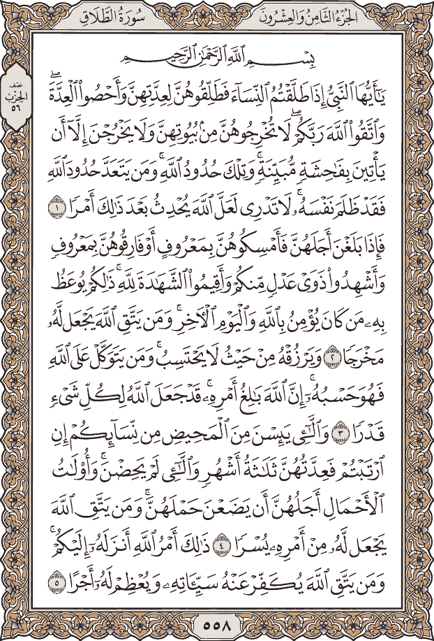 صفحة ٥٥٨ من المصحف